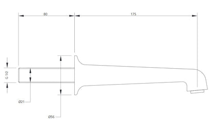 Lefroy Brooks Basin Wall Spout 1/2"
