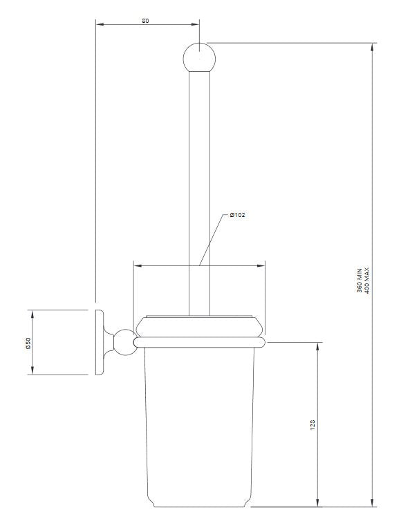 Lefroy Brooks Classic Wall Mounted Toilet Brush and Pot