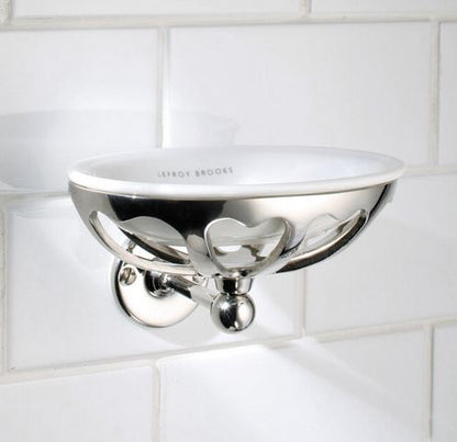 Lefroy Brooks Classic Fine Bone China Soap Dish & Holder - Chrome