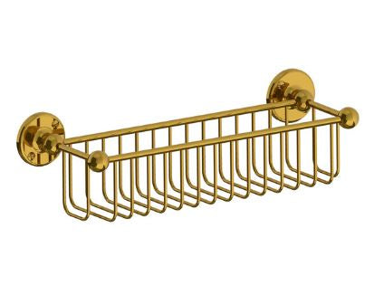 Lefroy Brooks Classic Wire Bathroom Shower Bottle Rack - Antique Gold