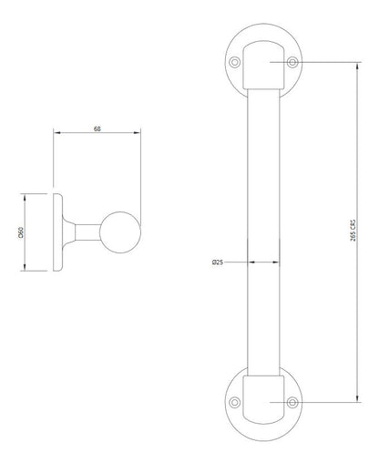 Lefroy Brooks Classic Stove Enamelled Grab Bar With Large Backplate - Chrome