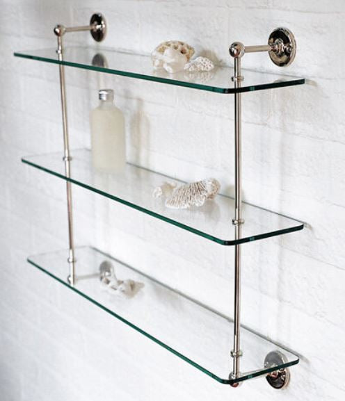 Lefroy Brooks Classic 3 Tier Glass Shelf - Antique Gold