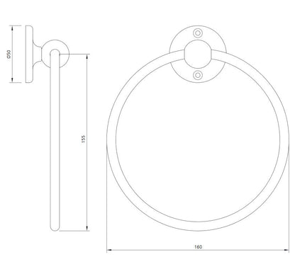 Lefroy Brooks Edwardian Towel Ring - Chrome