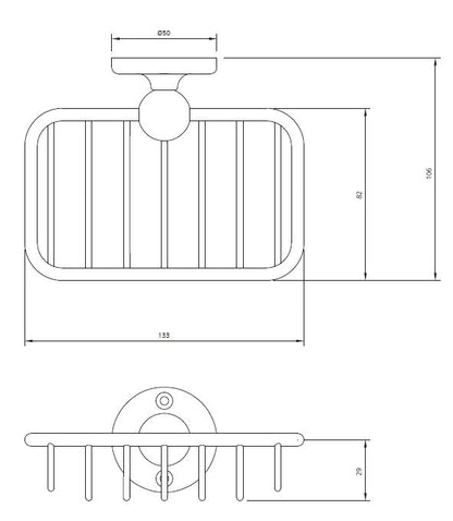 Lefroy Brooks Edwardian Wire Soap Dish - Antique Gold