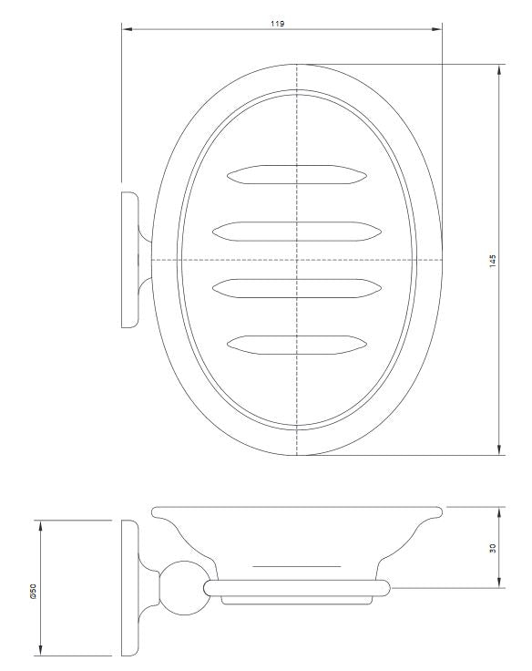 Lefroy Brooks Edwardian Ceramic Soap Dish - Antique Gold