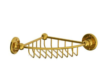 Lefroy Brooks Edwardian Wire Corner Soap Dish - Antique Gold
