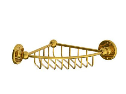 Lefroy Brooks Edwardian Wire Corner Soap Dish - Antique Gold