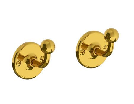 Lefroy Brooks Edwardian Robe Hooks Antique Gold (pair)