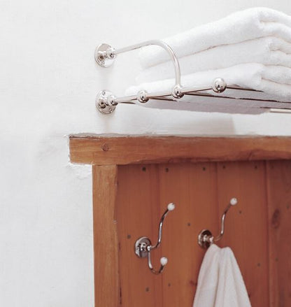 Lefroy Brooks Classic Bathroom Towel Shelf - Silver Nickel