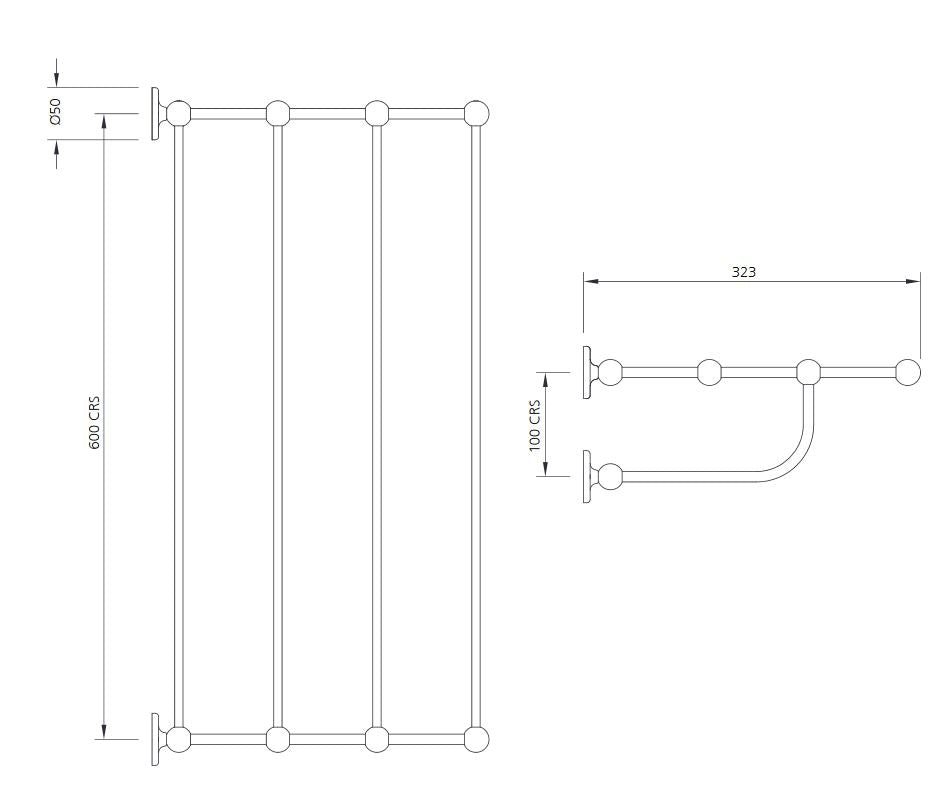 Lefroy Brooks Classic Bathroom Towel Shelf - Chrome