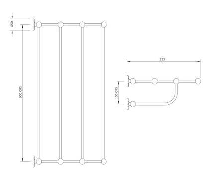 Lefroy Brooks Classic Bathroom Towel Shelf - Silver Nickel