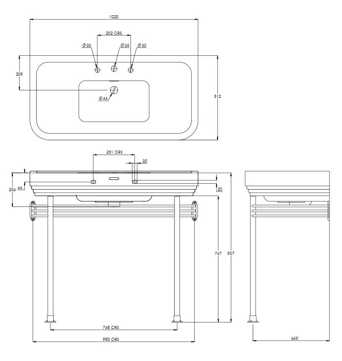 Lefroy Brooks Belle Aire Basin Stand for LB7833 - Silver Nickel