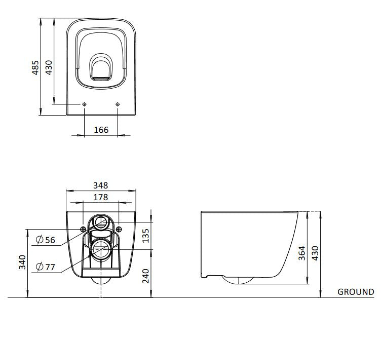 Crosswater Libra Wall Hung Pan Matt White
