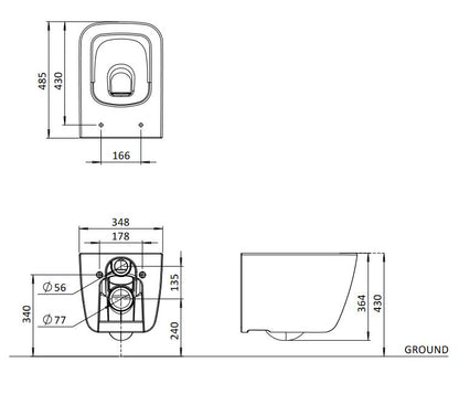 Crosswater Libra Wall Hung Pan Matt White