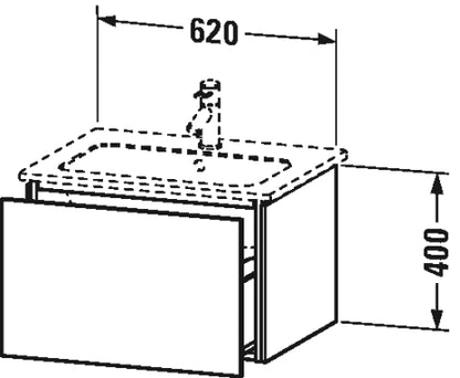 Duravit L-Cube Wall Mounted 620x481 1 Drawer Vanity Unit Only