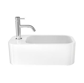 Crosswater Popolo Cloakroom Basin - Gloss White Left Handed - 480mm x 250mm