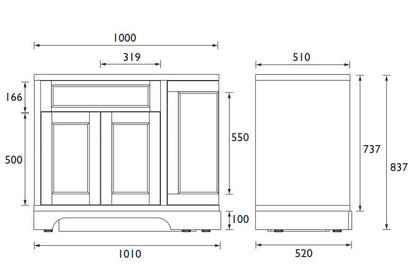 Wilton 1000mm Corner Left Hand Graphite