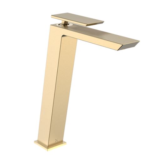 Crosswater Limit Tall Basin Monobloc Mixer - Brushed Brass