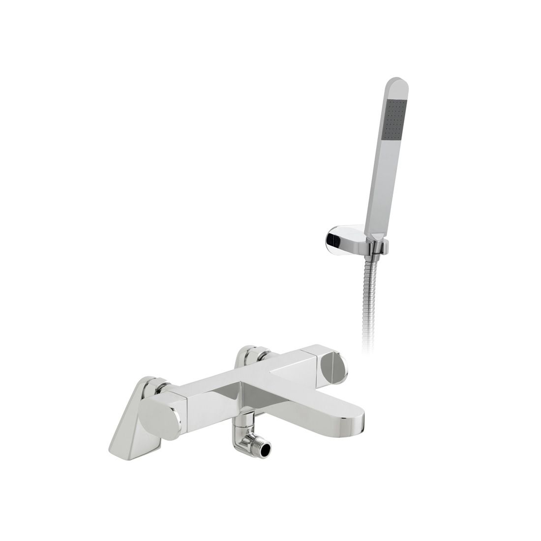 VADO Life Thermostatic Bath Shower Mixer Tap With Shower Kit - Chrome Finish