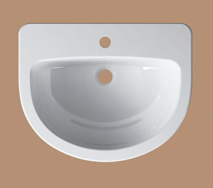 Essentials Ivo / Flite 550mm Semi Basin w/ One Tap Hole