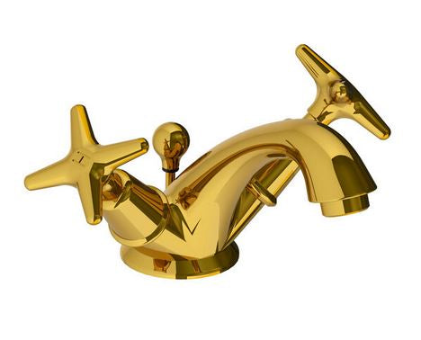Lefroy Brooks Connaught Basin Mixer w/ Handles, Pop-Up Waste