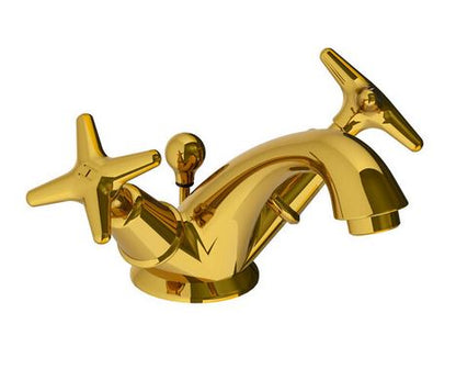 Lefroy Brooks Connaught Basin Mixer w/ Handles, Pop-Up Waste
