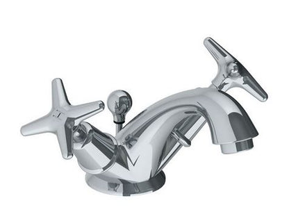 Lefroy Brooks Connaught Basin Mixer w/ Handles, Pop-Up Waste
