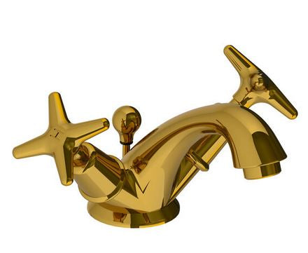 Lefroy Brooks Connaught Basin Mixer w/ Handles, Pop-Up Waste