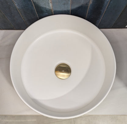 LUXE81 Marloe 1200 Oak Cabinet With Carrara Top and Matte Flute Basin