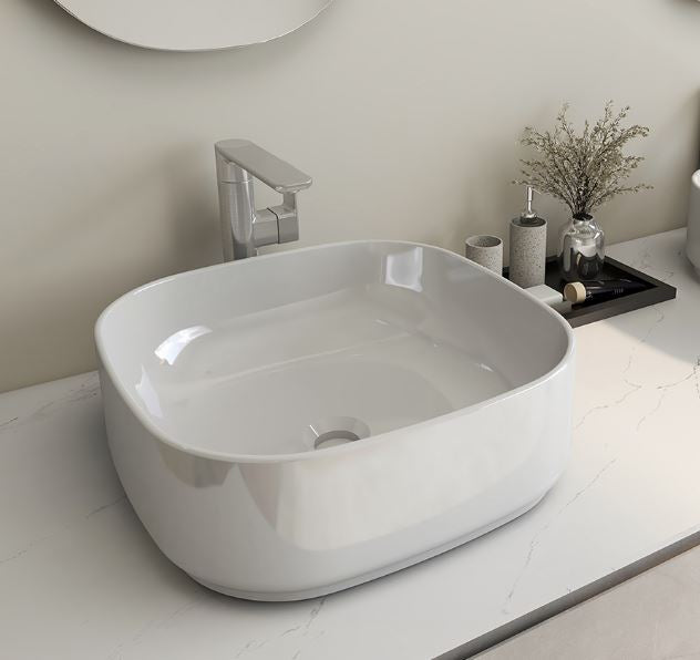 Essentials Ravine 400mm Countertop Basin in White Ceramic