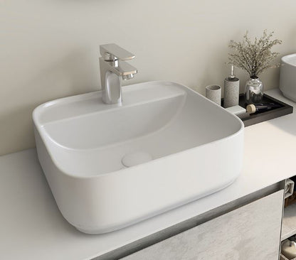 Essentials Ravine 400 x 420mm Bowl with One Tap Hole White