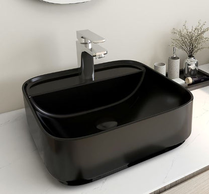 Essentials Ravine 400 x 420mm Bowl with One Tap Hole ??Black