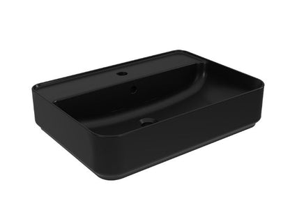 Essentials Ravine 600mm Countertop Bowl With One Tap Hole Black