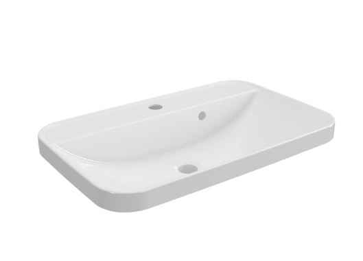 Essentials Arco 600mm Inset Countertop 1TH Basin White
