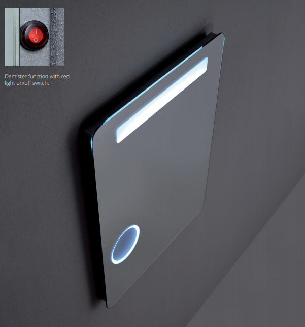 Emporio Bagno Lybra 600 x 800mm Back-lit LED Mirror With Magnifying Inset Mirror