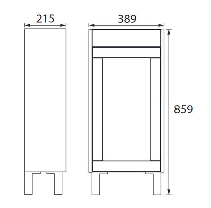 Lynton 400mm Cloakroom Floor Standing Dove Grey