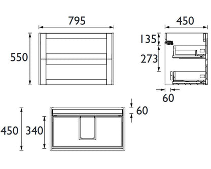 Lynton 800mm Wall Hung Midnight Blue