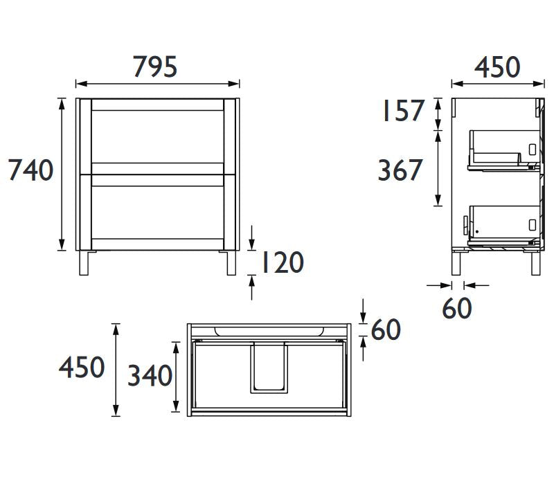 Lynton 800mm Sit on Basin 1TH