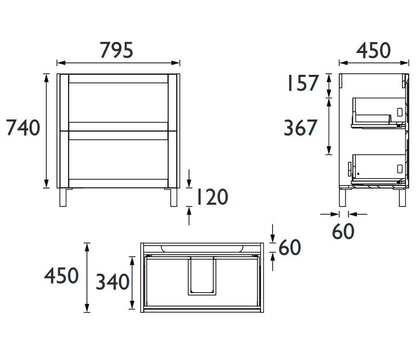 Lynton 800mm Sit on Basin 1TH