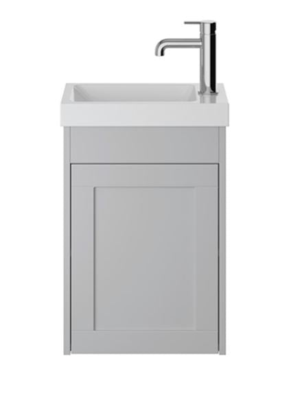 Lynton 400mm Cloakroom Wall hung Dove Grey Vanity Unit