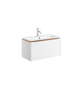 Mada Matt White Wall Mounted Rectangular 700mm Vanity Unit