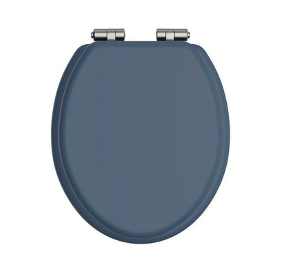 WC Seat Soft Close Chrome Hinge Maritime Blue