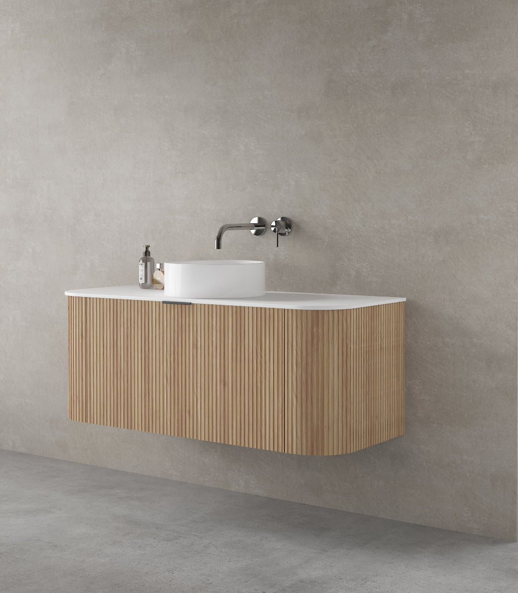 LUXE81 Marloe 1200 Oak Cabinet With Carrara Top and Ceramic Basin