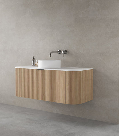 LUXE81 Marloe 1200 Oak Cabinet With Carrara Top and Ceramic Basin