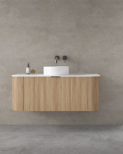 LUXE81 Marloe 1200 Oak Cabinet With Carrara Top and Ceramic Basin