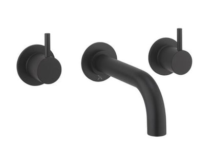 MPRO Bath 3 Hole Wall Mounted Bath Mixer Set - Matt Black