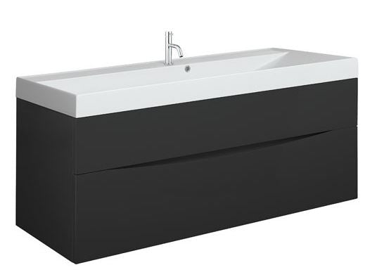 Crosswater Glide II 1000x450mm Wall Hung Vanity Unit - Matt Black