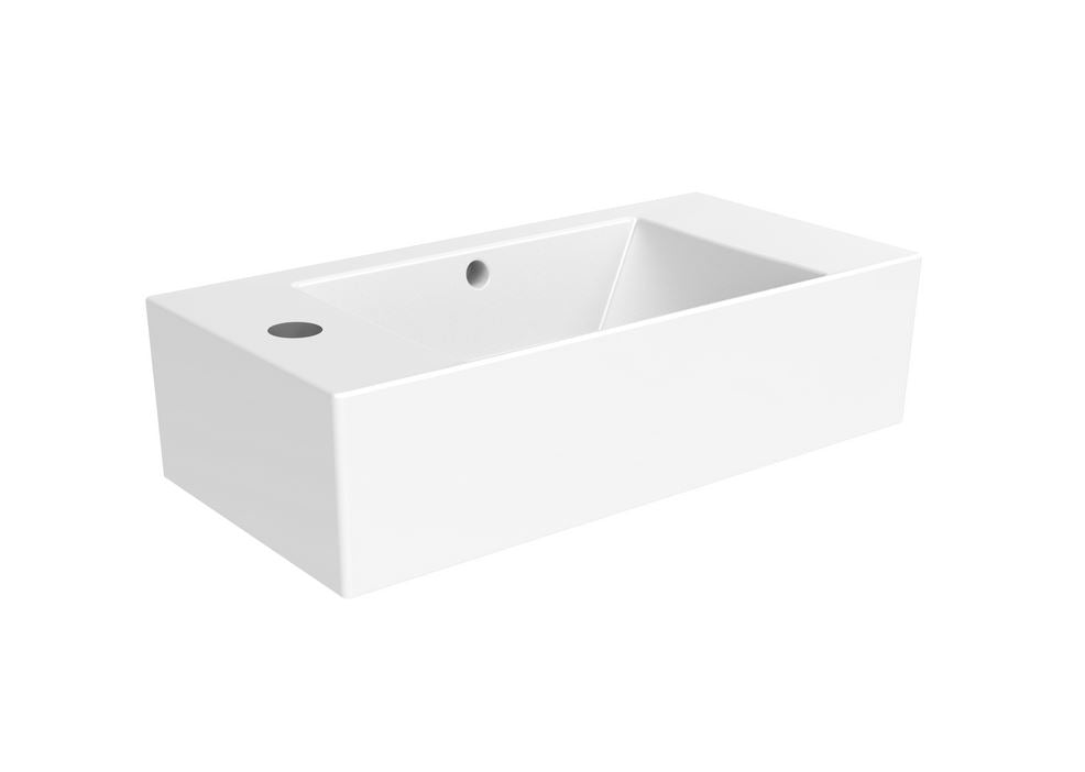 Saneux MATTEO 510 x 250 Cloakroom Washbasin One Tap Hole Left Hand