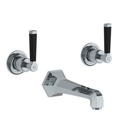 Lefroy Brooks Mackintosh Wall Mounted Basin Mixer With Black Levers MB1200NK SIlver Nickel