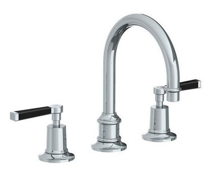 Lefroy Brooks Mackintosh Black Lever Tubular 3 Hole Basin Mixer With Click Clack Waste - MB1230CP Chrome
